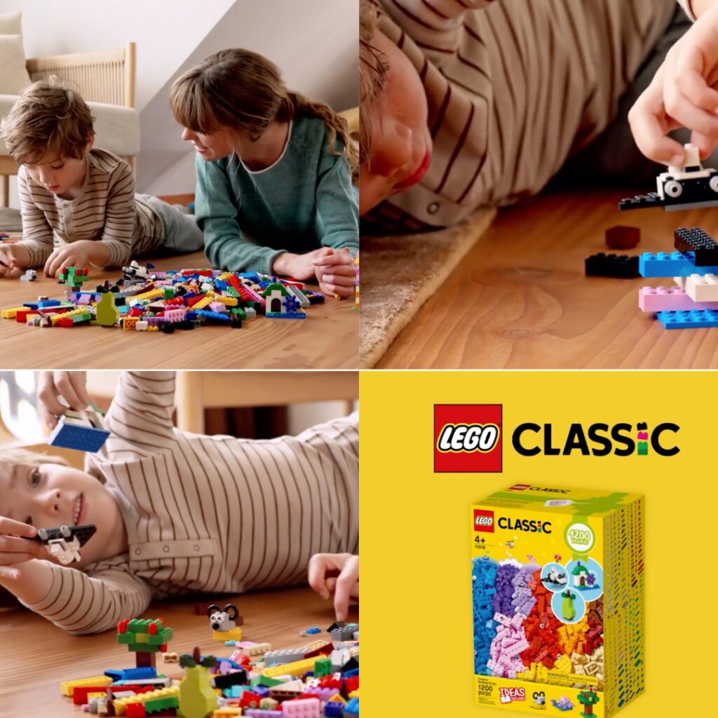 Shots of a mother and child playing with legos