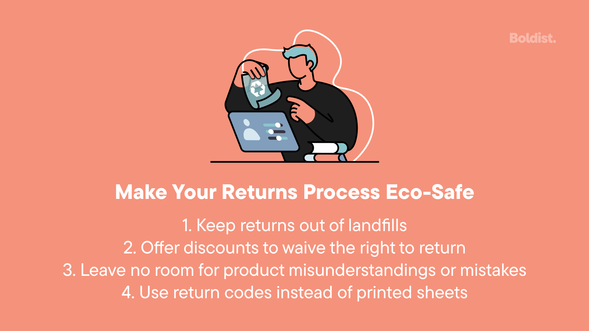 Infographic with tips from the article to make returns eco-friendly. 